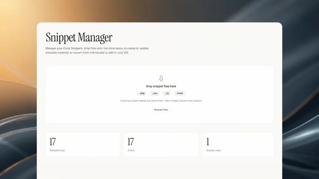 Snippet Manager for Code Snippets